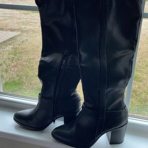 Women"s knee high faux leather boots